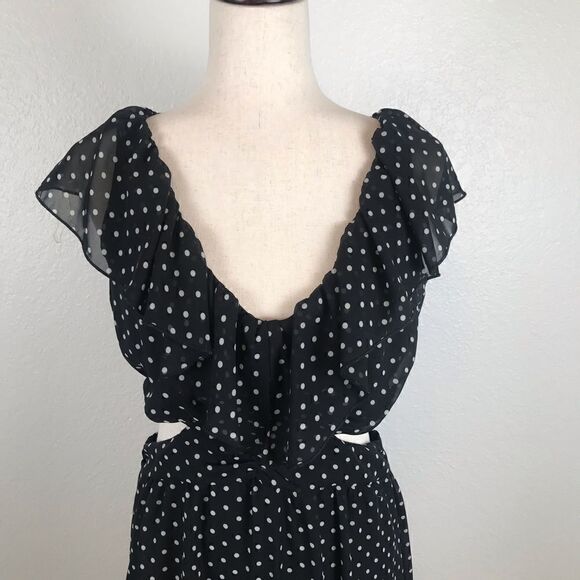 Y2K vintage speechless polkadot cut out dress L - Picture 3 of 7